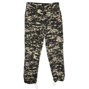 Boohoo MAN Men Relaxed Toggle Hem Pixilated Modal Green Camo Cargo Pants Size 26